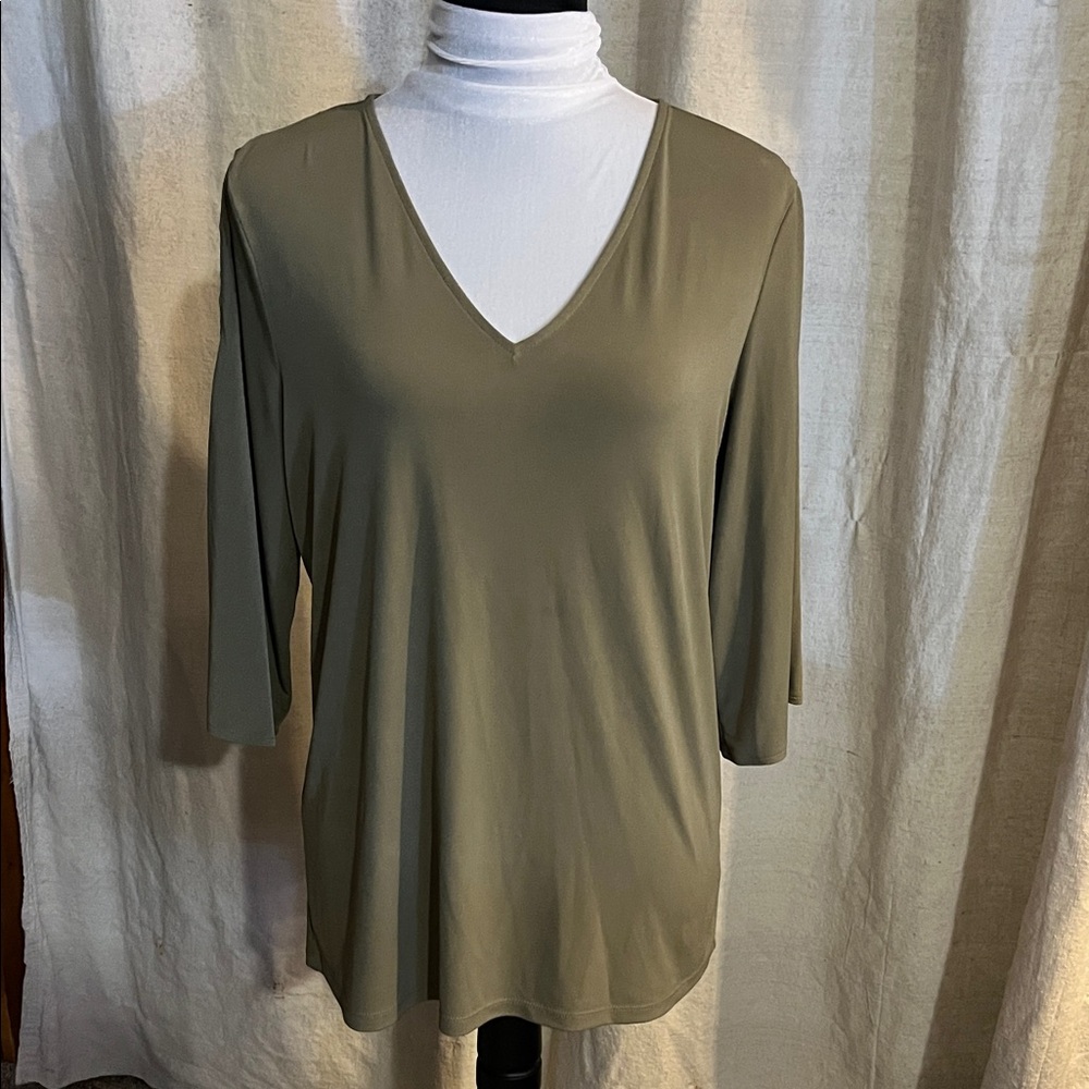 Olive V-Neck Women's Top